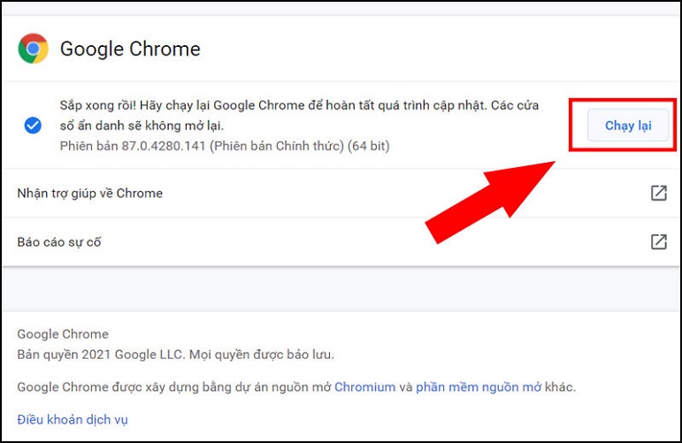 Chạy lại trình duyệt Chrome để khắc phục lỗi Connection Timed Out trên máy tính