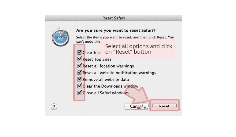 Bấm chọn Safari và chọn Reset Safari