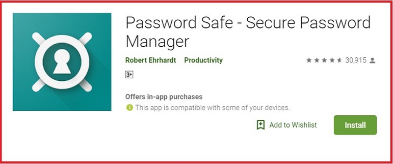 Phần giao diện của Password Safe thiết kế theo lối tối giản