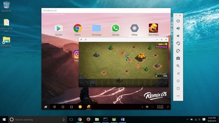 Trinh gia lap Remix OS Player ho tro su dung he dieu hanh Android tren may tinh