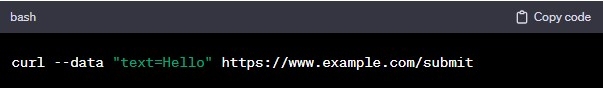 Lệnh để gửi yêu cầu POST: curl --data "text=Howareyou"
