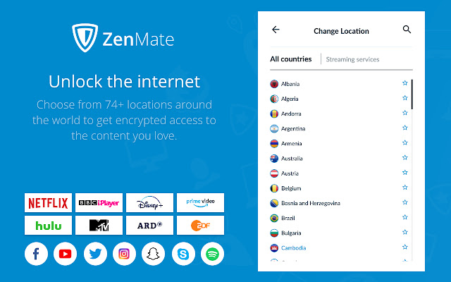 ZenMate VPN - lựa chọn lý tưởng khi người dùng cần Fake IP Chrome