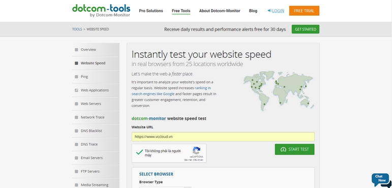 Bằng cách dùng công cụ này bạn hoàn toàn có thể kiểm tra được tốc độ load web