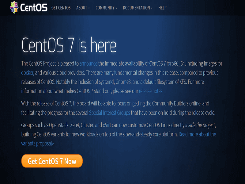 Để sử dụng, bạn cần tải CentOS trên trang chính thức