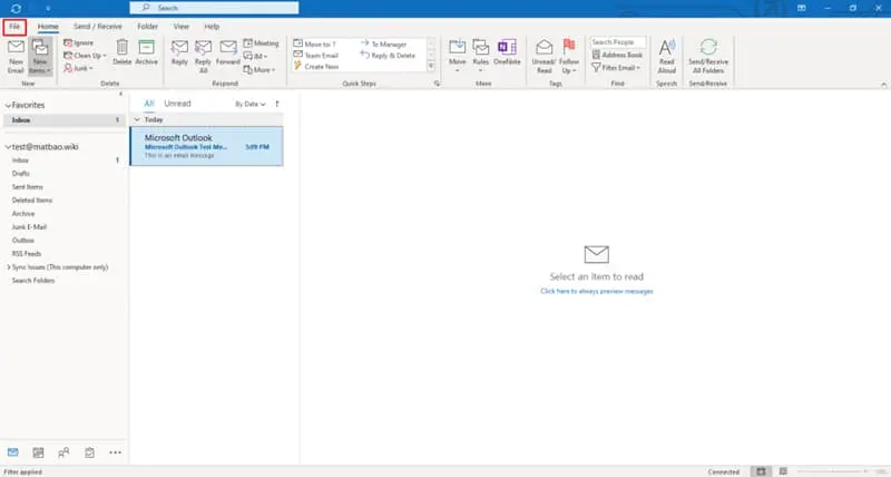 cach cai mail cong ty vao outlook 2019 3 1