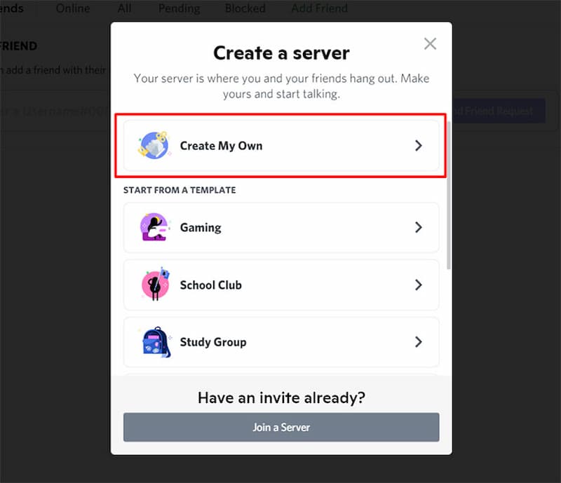 Cách tạo server Discord mời bạn bè vào server