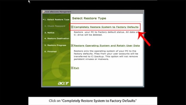 Completely Restore System to Factory Defaults