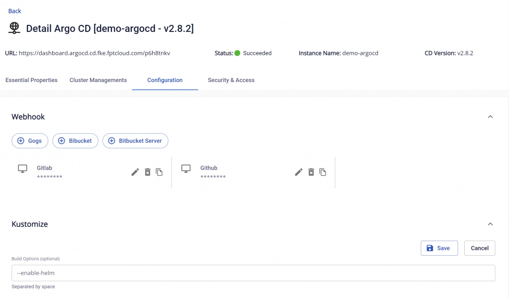 Triển khai cấu hình build options đối với kustomize
