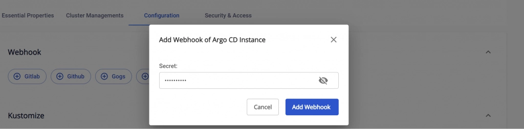 Tạo webhook tới ArgoCD Instance
