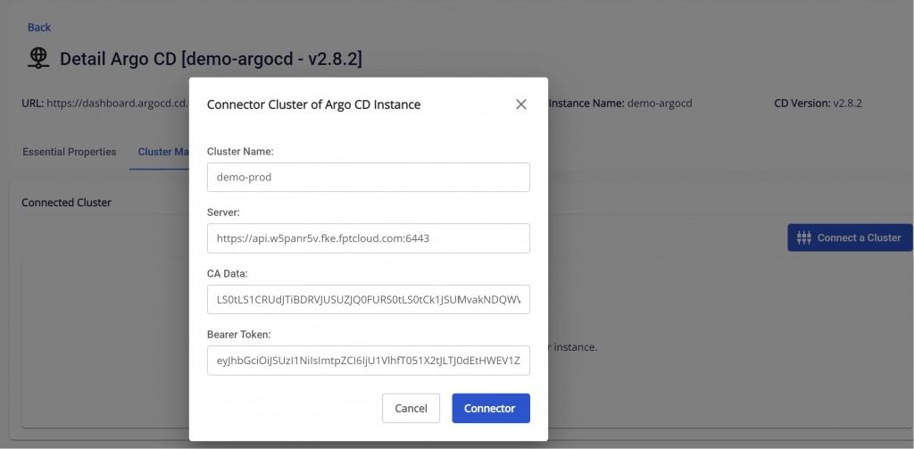 Thêm cluster tới ArgoCD Instance hỗ trợ deploy các ứng dụng