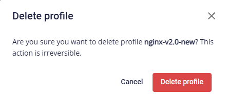 delete profile confirmation dialog