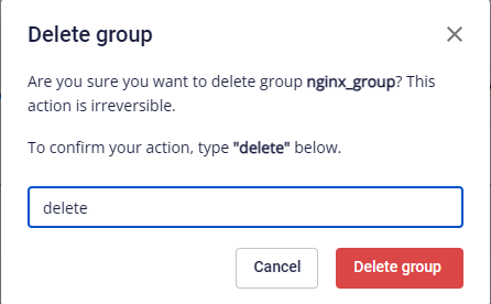 delete group confirmed dialog