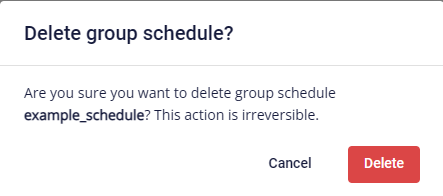 delete schedule confirmation dialog