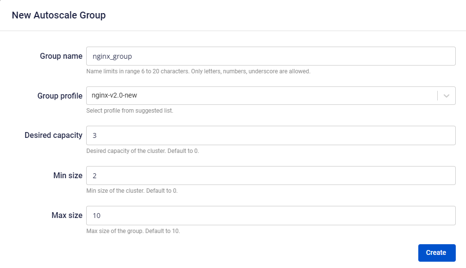 create group form