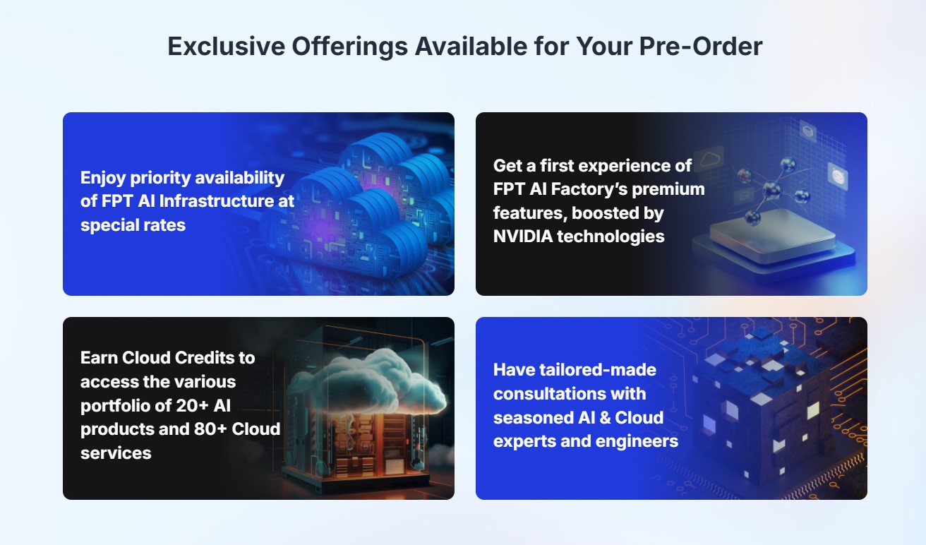 Special benefits for businesses when registering to use FPT AI Factory services as early as possible