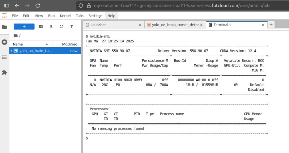 Run Jupyter Notebook on GPU Container with a Few Clicks - FPT Smart Cloud