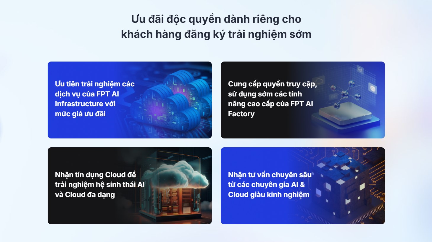Quyền lợi đặc biệt dành cho các doanh nghiệp khi đăng ký sử dụng dịch vụ FPT AI Factory trong thời gian sớm nhất
