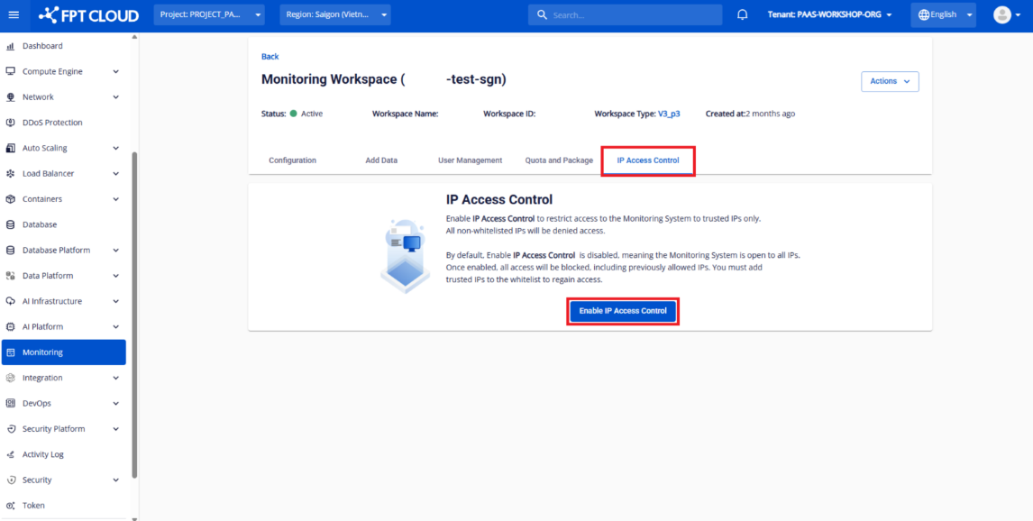 Enable IP Access Control