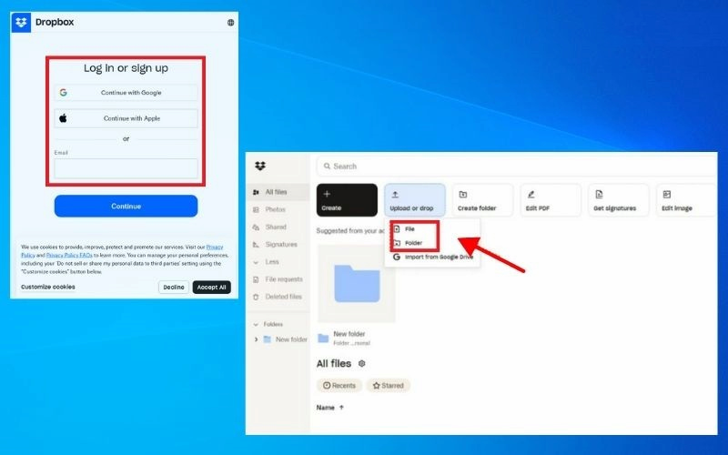 Lưu trữ dữ liệu trên đám mây bằng dịch vụ lưu trữ đám mây Dropbox trên máy tính như thế nào?
